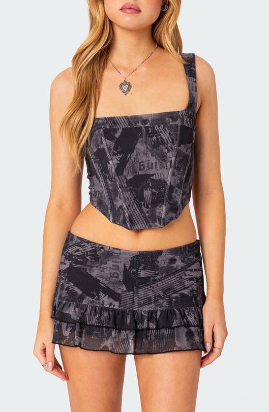 EDIKTED EDIKTED NIGHTLIFE CORSET CROP TOP