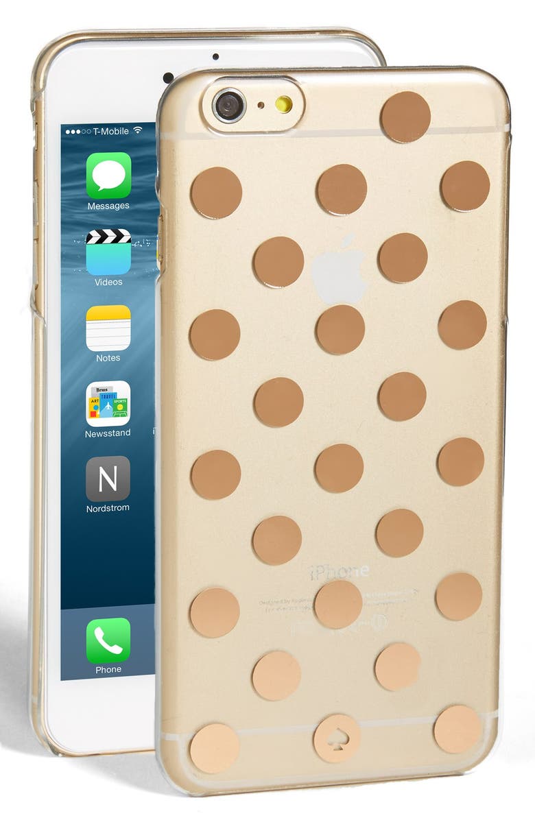 KATE SPADE NEW YORK 'le pavillion' iPhone 6 Plus & 6s Plus case, Main, color, CLEAR/ ROSE GOLD