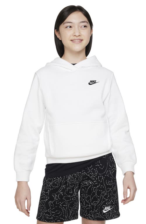 Shop Nike Kids' Club Fleece Hoodie In White/black