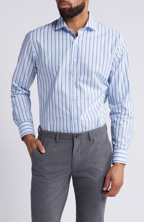 Nordstrom Trim Fit Easy Care Stripe Dress Shirt Blue - White Deia at Nordstrom,