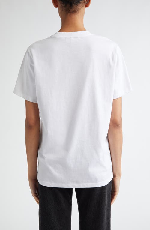 Shop Ganni Rose Cotton Graphic T-shirt In Bright White