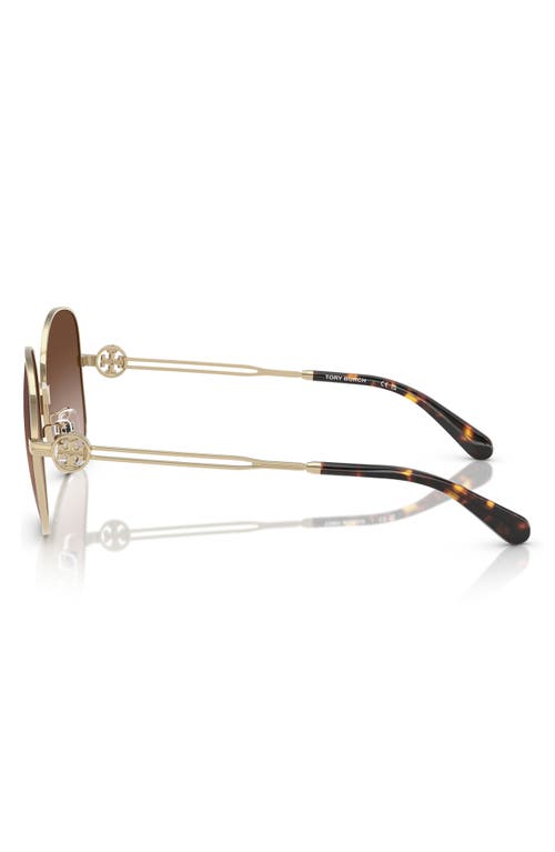 Tory Burch Tortoiseshell-effect Cat-eye Frame Sunglasses In Gold