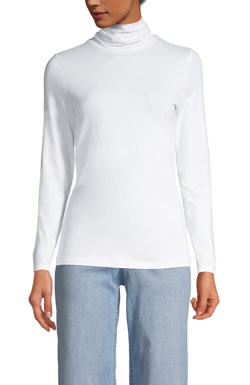 Lands' End Lightweight Jersey Skimming Long Sleeve Turtleneck In White