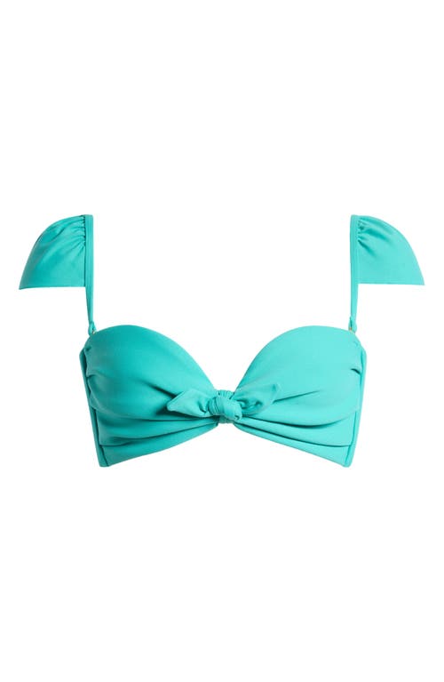 Shop Montce Cabana Cap Sleeve Bikini Top In Teal