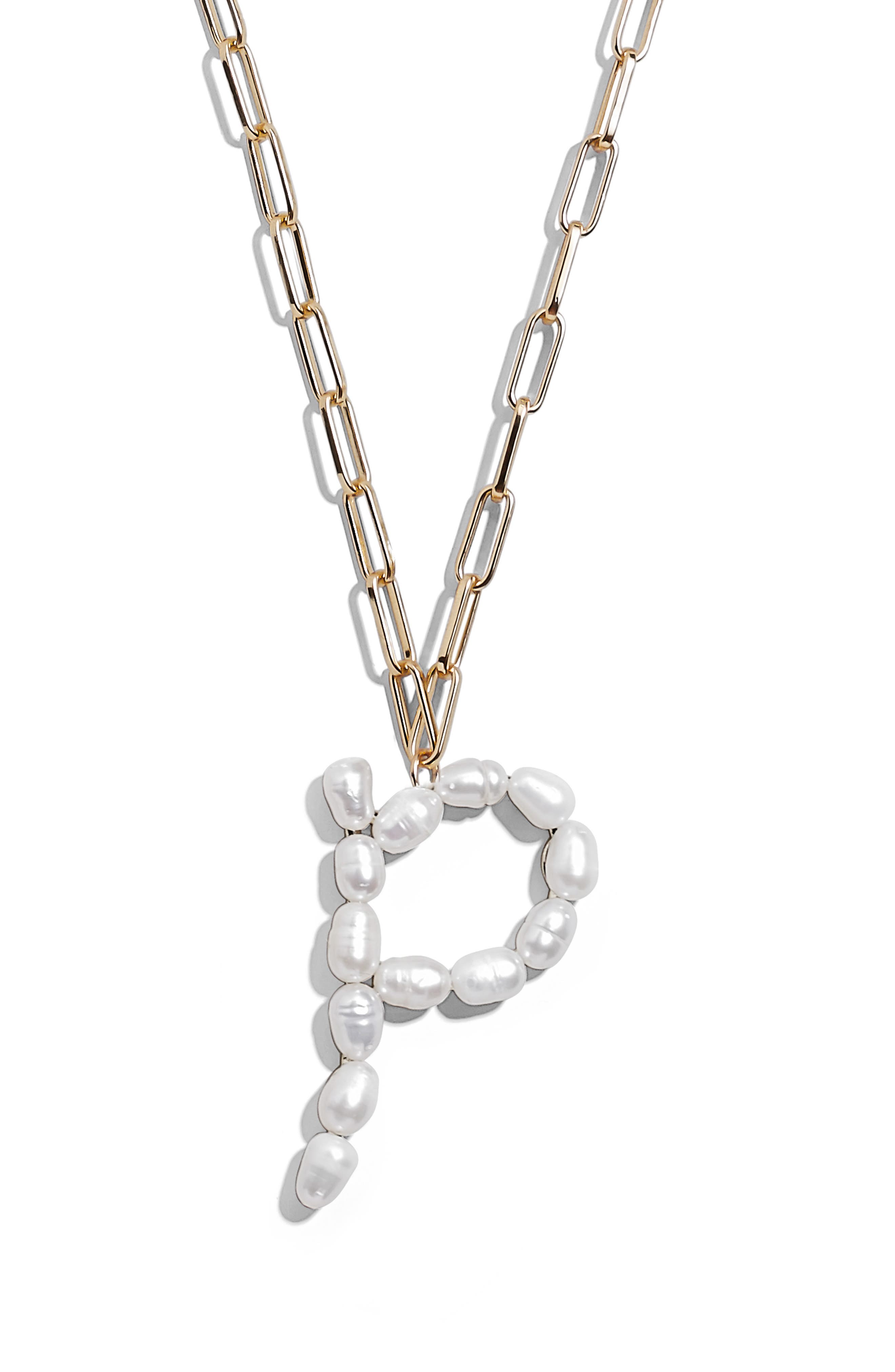 Baublebar Blair Hera Genuine Pearl Initial Pendant Necklace In Pearl P