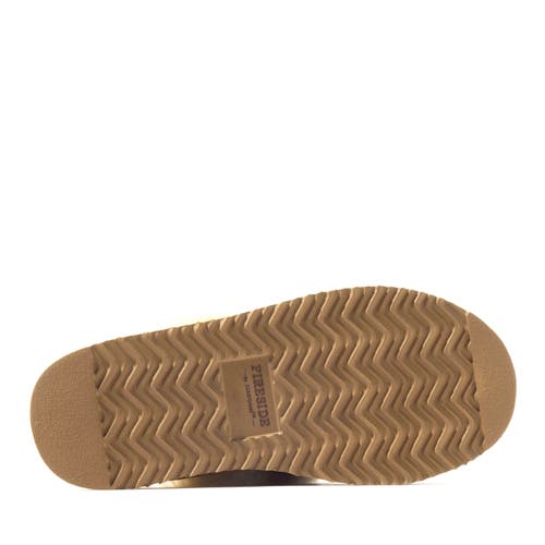 Dearfoams Fireside Melton Genuine Shearling Platform Scuff Slipper In Sand