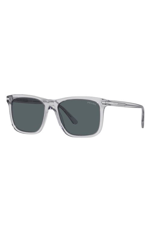 Shop Prada 56mm Gradient Rectangular Sunglasses In Grey Crystal/blue