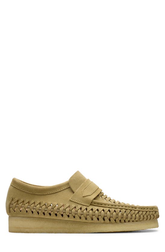 Shop Clarks Wallabee Woven Suede Loafer In Maple Suede