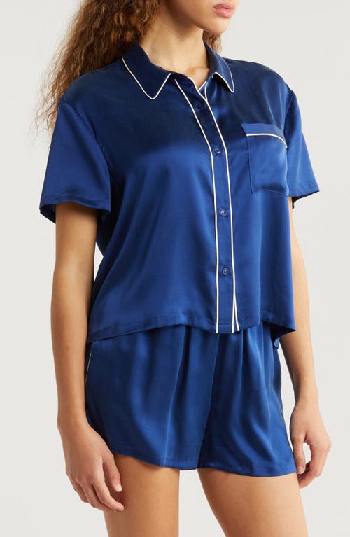 Shop Nordstrom Washable Silk Short Pajamas In Blue Depths