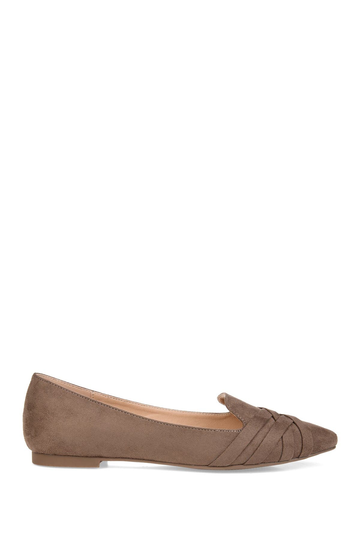 Journee Collection Mindee Crisscross Toe Flat In Medium Beige