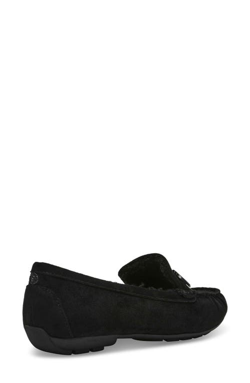 Anne Klein Orlaa Faux Fur Slipper In Black Microsuede