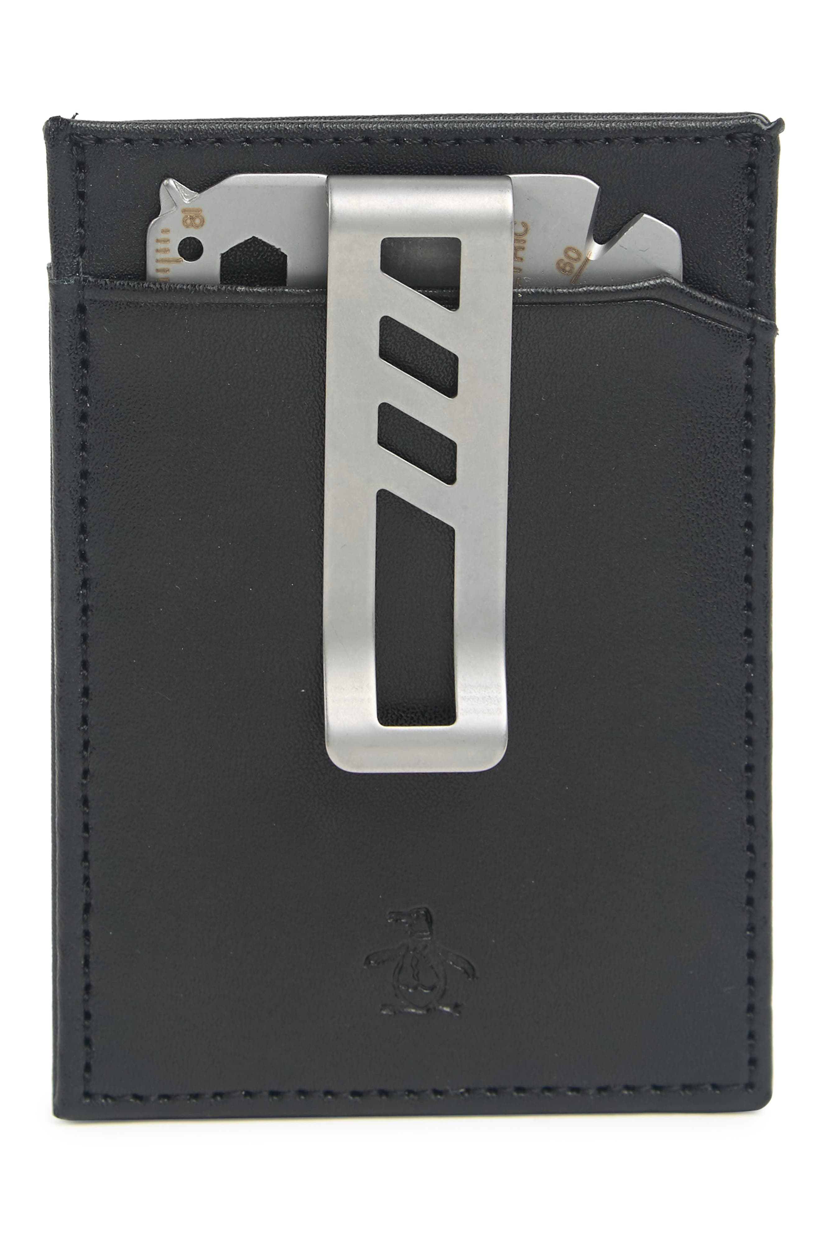 Penguin Enamel Black Or Blue Real Leather Bifold Card Holder and Wallet Gift 265 