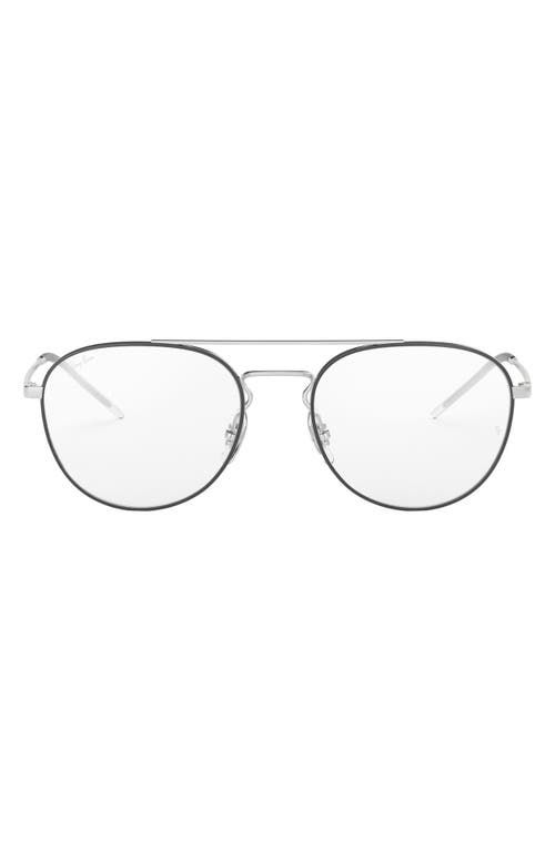 Ray-Ban Unisex 53mm Double Bridge Optical Glasses in Black Silver at Nordstrom