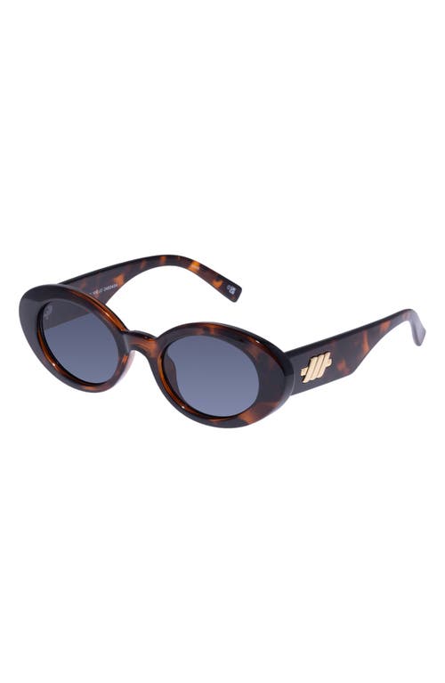 Le Specs Nouveau Vie 50mm Oval Sunglasses In Vintage Tort
