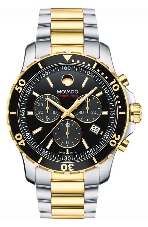 Shop Movado 'series 800' Chronograph Bracelet Watch, 42mm In Silver/black/gold