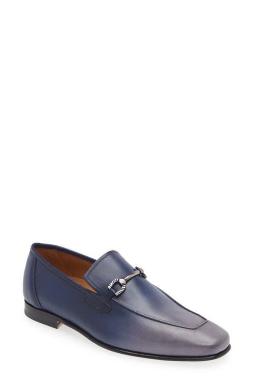 Shop Mezlan Brunello Horsebit Loafer In Pearl Grey/navy