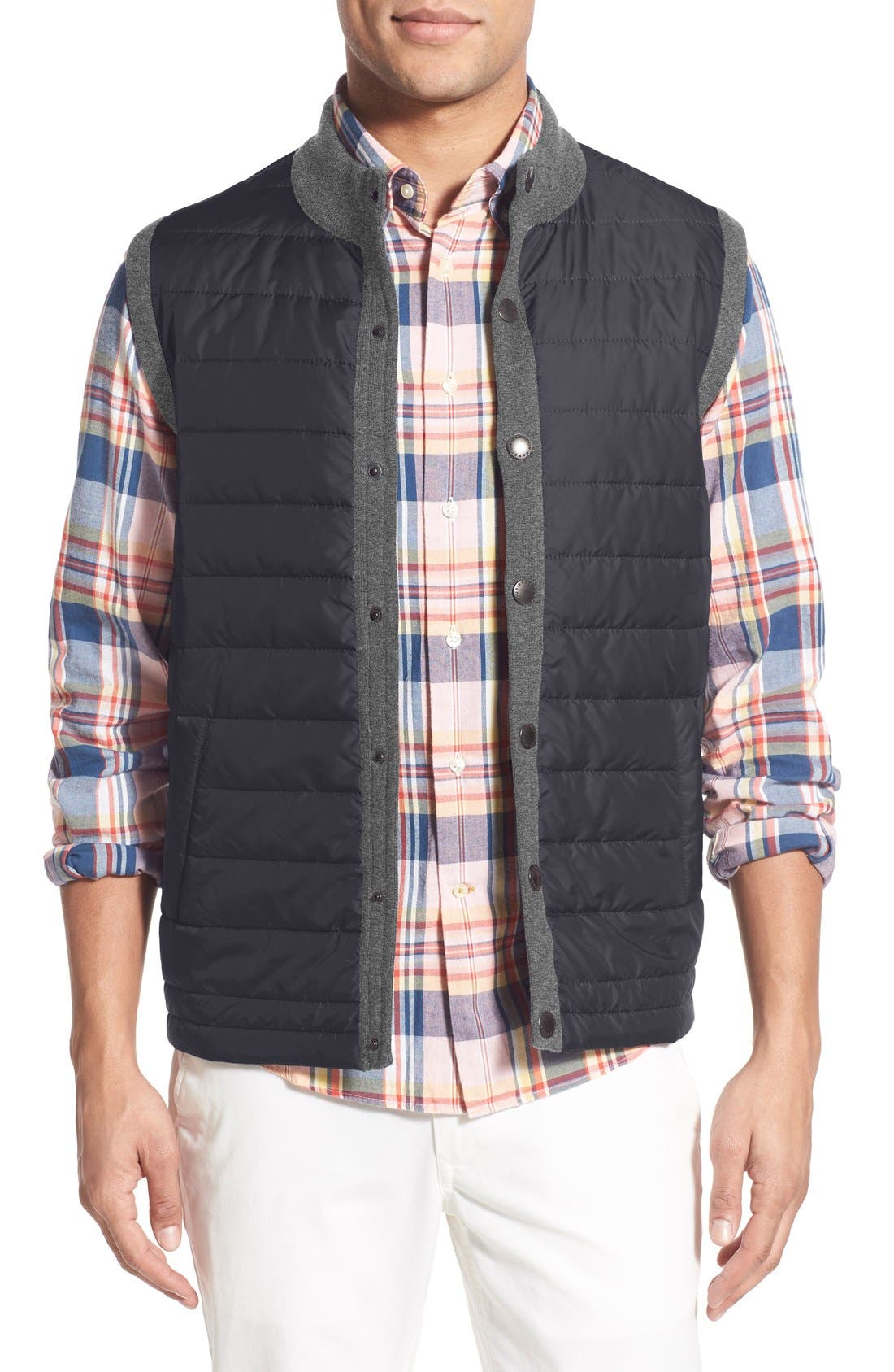 Barbour 'Essential' Tailored Fit Mixed Media Vest Nordstrom