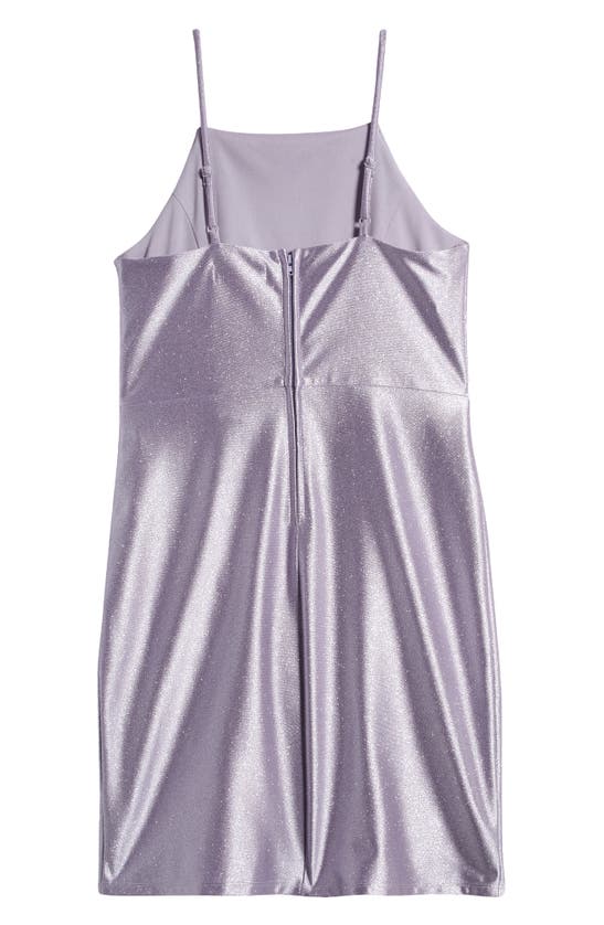 Shop Love, Nickie Lew Kids' Metallic Strappy Dress In Lilac Silver