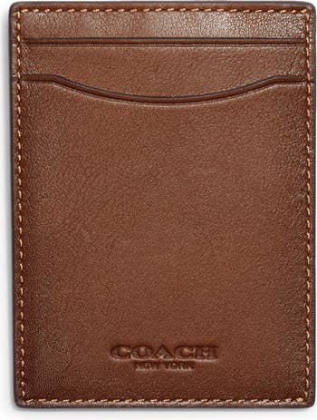 NWT COACH MENS CARD CASE WITH MONEY CLIP WALLET