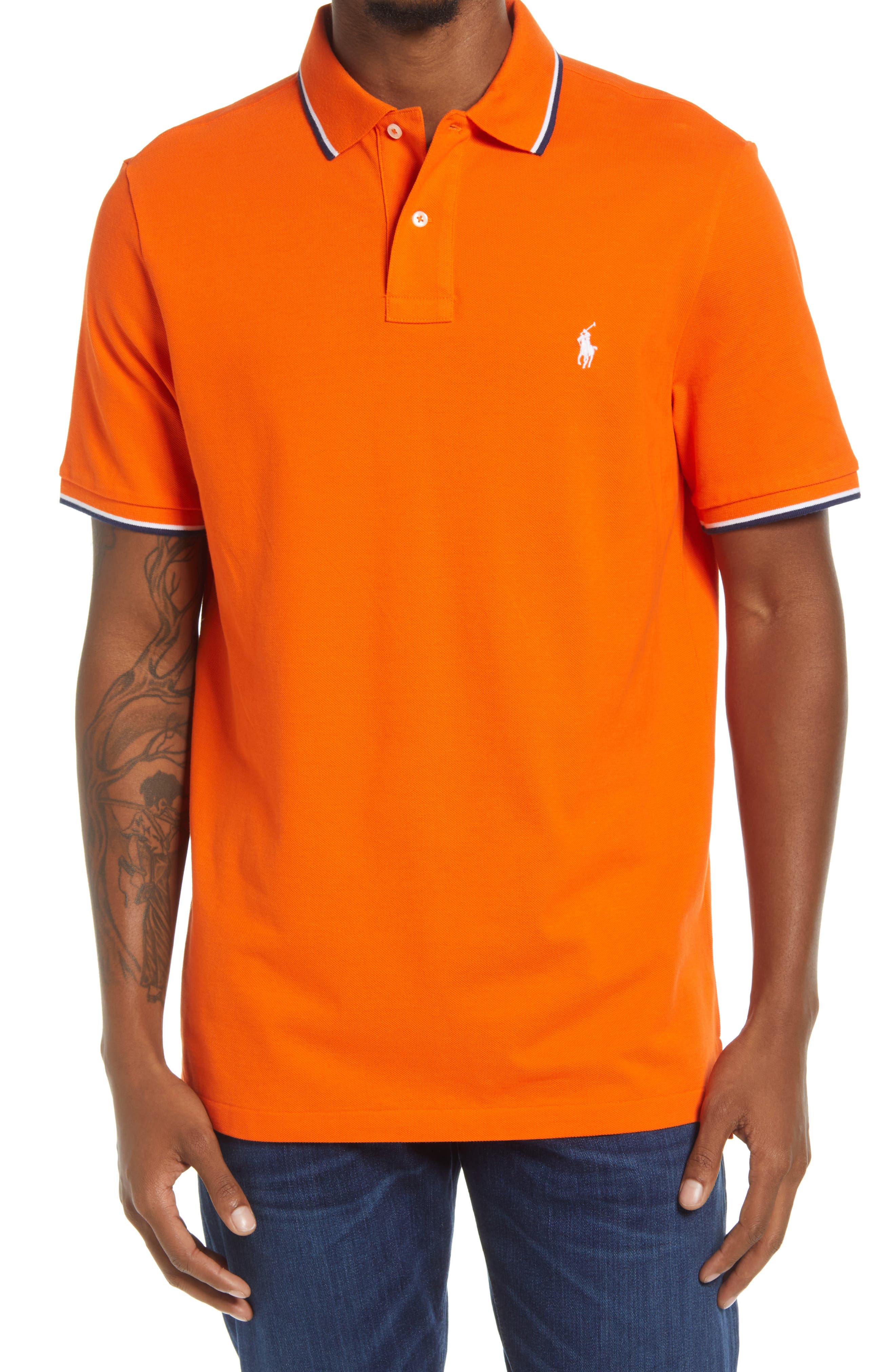 Orange mens polo Clearance