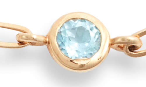 Shop Anzie Bezel Pendant Bracelet In Aquamarine Blue