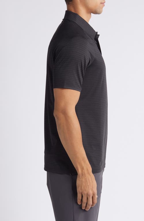 Shop Zella Fadeout Stripe Performance Polo In Black