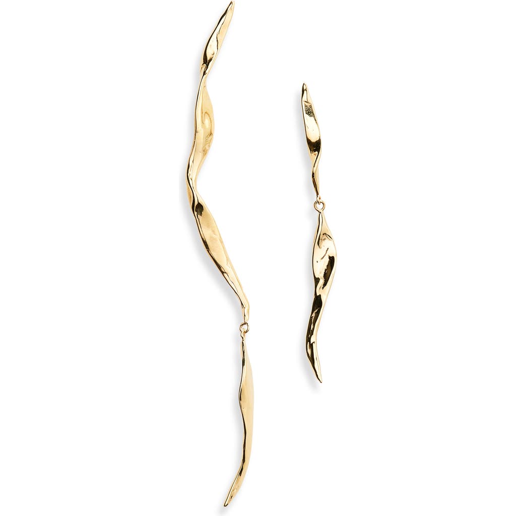 Faris Blade Mismatched Drop Earrings In Gold