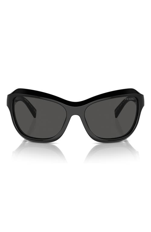 Shop Prada 62mm Oversize Butterfly Sunglasses In Dark Grey