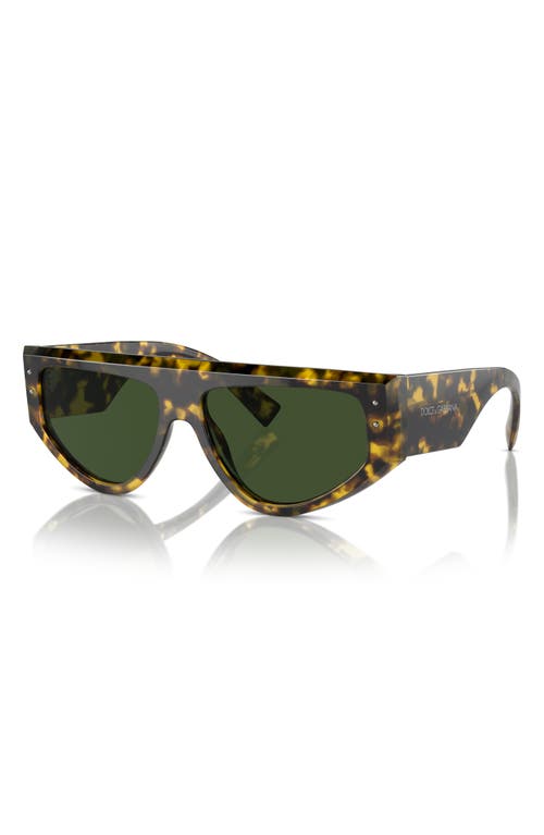 Dolce & Gabbana Dolce&gabbana 57mm Rectangular Sunglasses In Dark Green