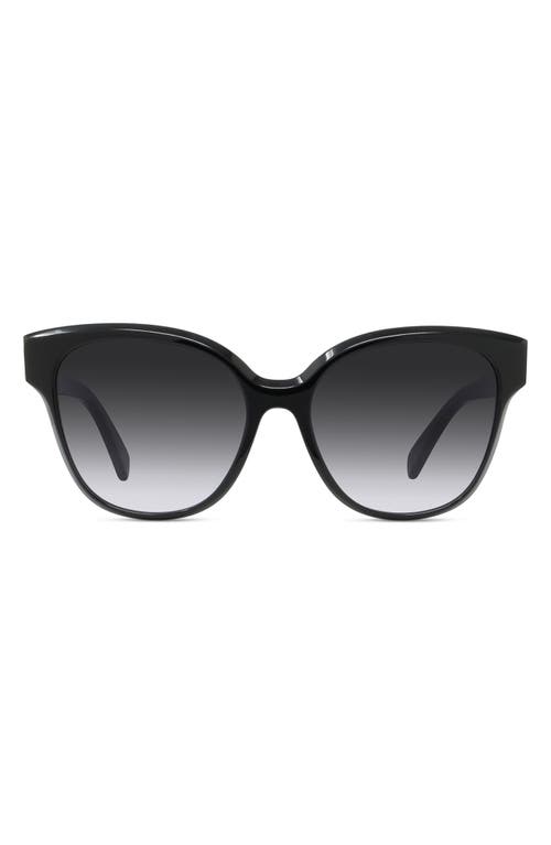 Celine 58mm Gradient Cat Eye Sunglasses In Shiny Black/gradient Blue