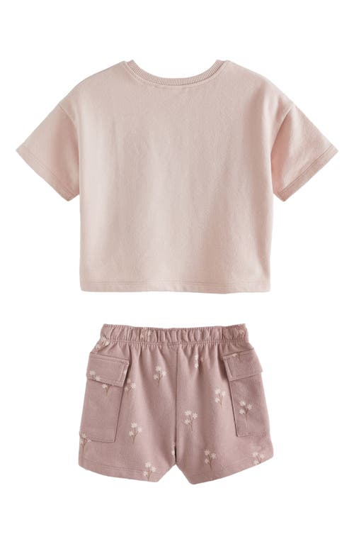 Shop Next Kids' Bunny Top & Shorts Set In Dusty Rose