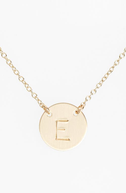 14k-Gold Fill Anchored Initial Disc Necklace in 14K Gold Fill E