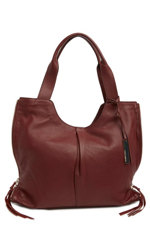 Shop Vince Camuto Corla Leather Tote In Brandy Multi