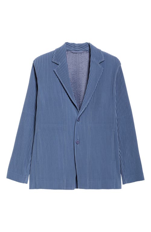 Shop Issey Miyake Homme Plissé  Tailored Pleats Sport Coat In Blue Gray