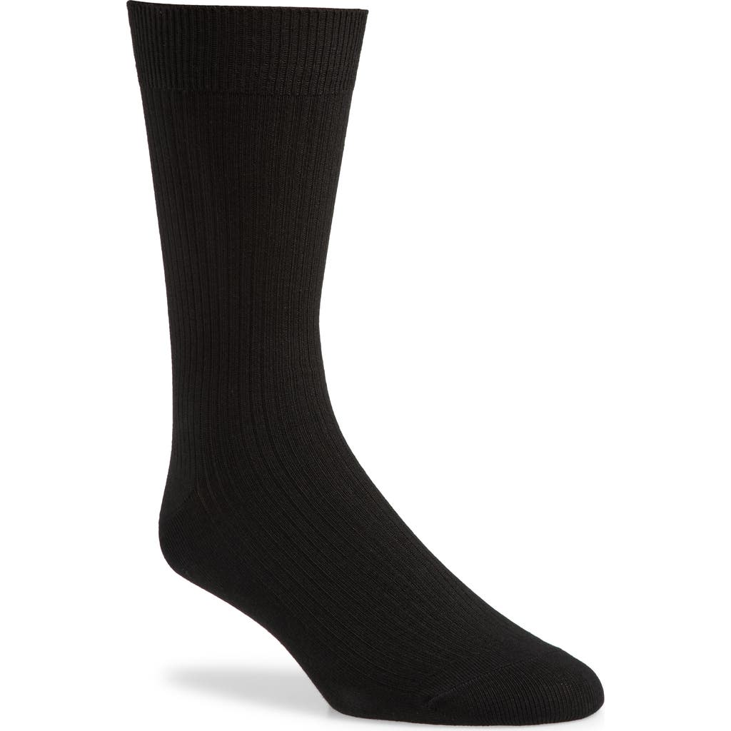 Nordstrom Modern Rib Crew Socks In Black