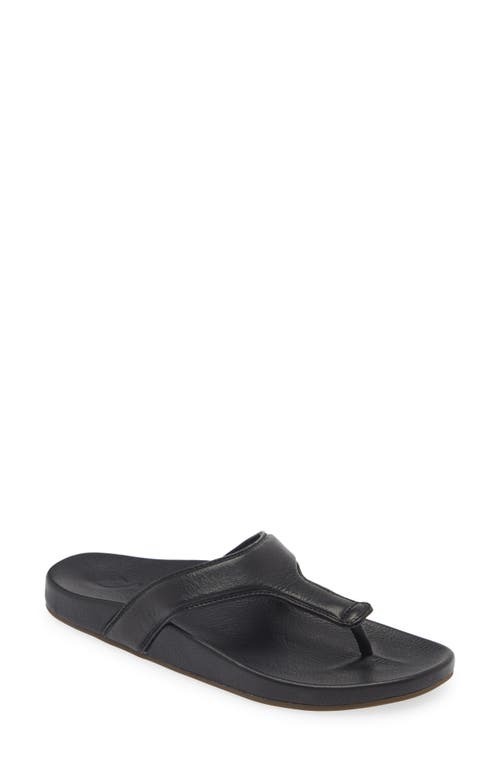 Shop Olukai Kipea Lipi Sandal In Black/black