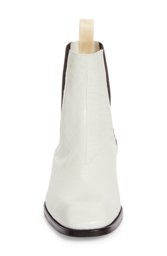 Shop Tom Ford Bailey Croc Embossed Chelsea Boot In Porcelain