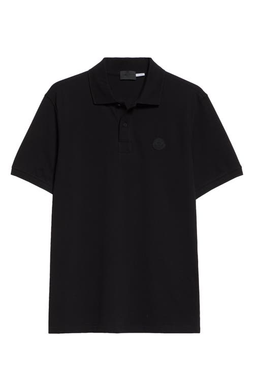 Moncler Polo Shirt With Short Sleeves And Collar In Black