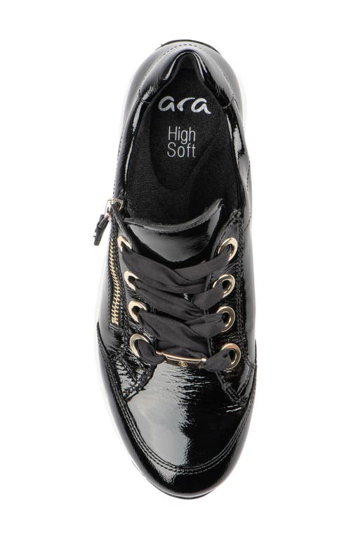 Ara Ollie Sneaker In Black/gold