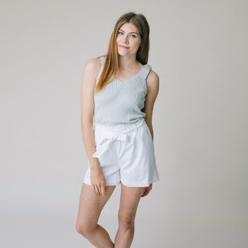 Shop Hope & Henry Womens' Cinched Waist Short In White Linen