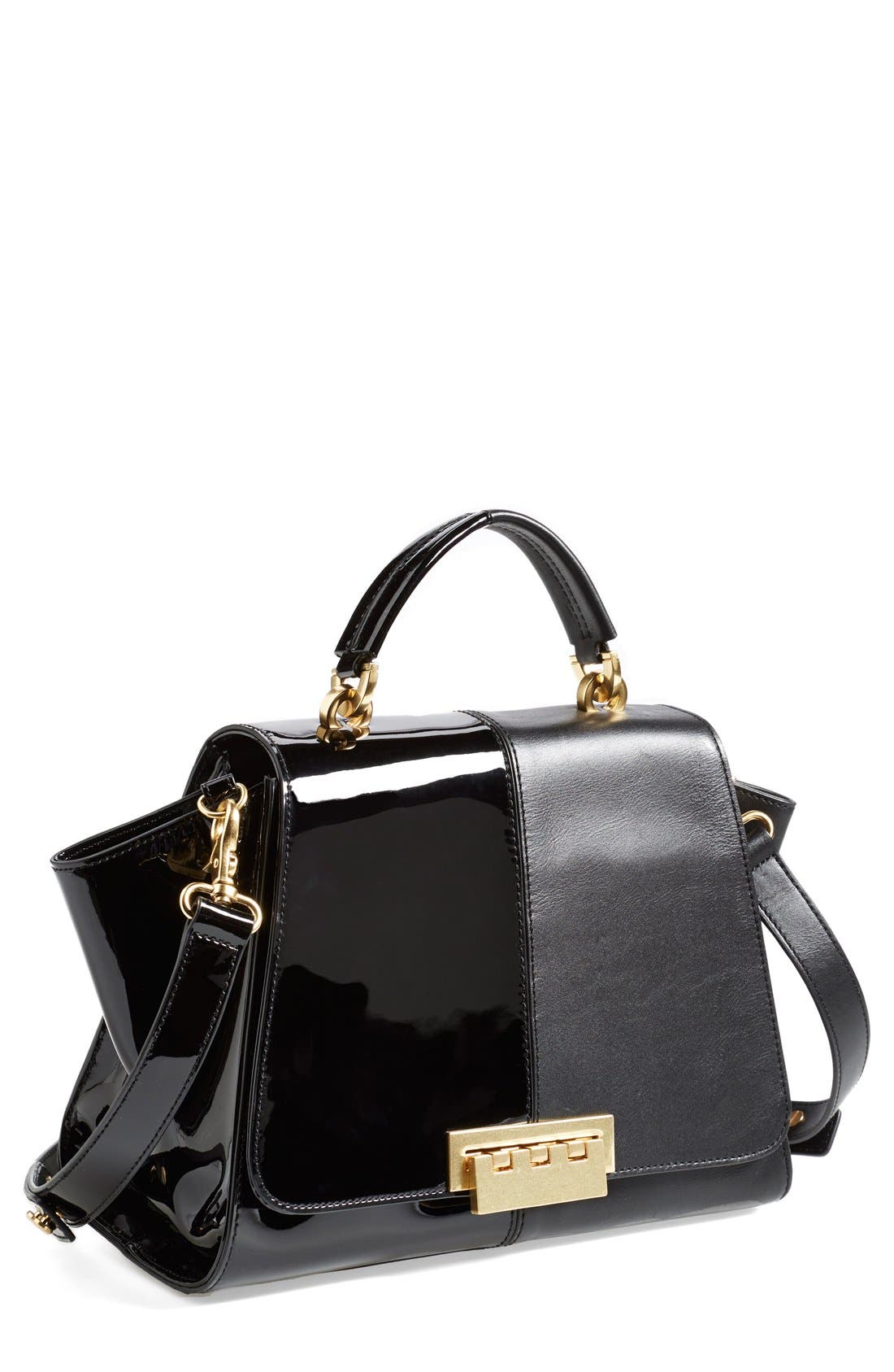 ZAC Zac Posen 'Eartha Split' Patent & Leather Top Handle Satchel
