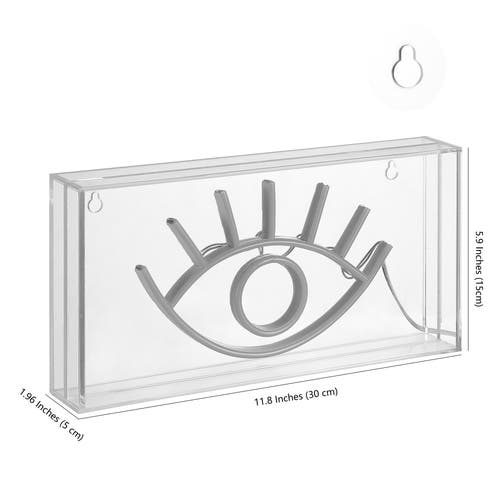 Jonathan Y Eye Contemporary Glam Acrylic Box Usb Operated Led Neon Light In White