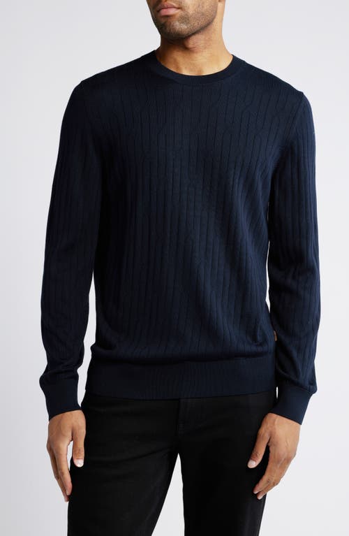 Shop Hugo Boss Boss Dominio Silk Sweater In Dark Blue