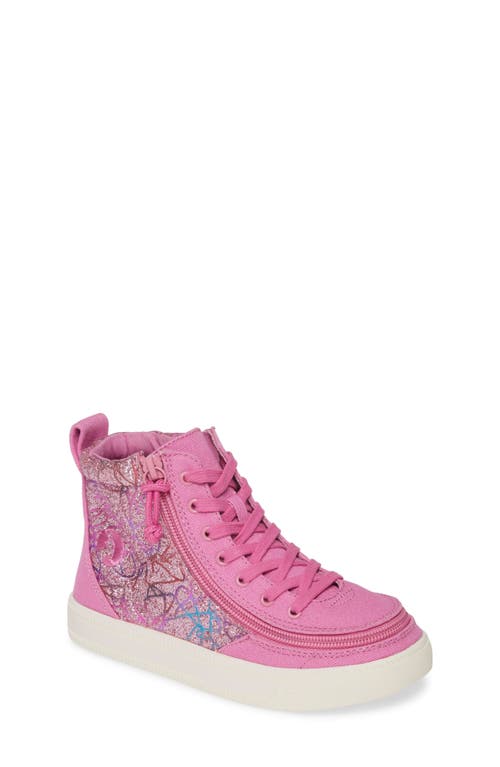 BILLY Footwear Kids' Classic Lace High Top Sneaker Pink Print at Nordstrom