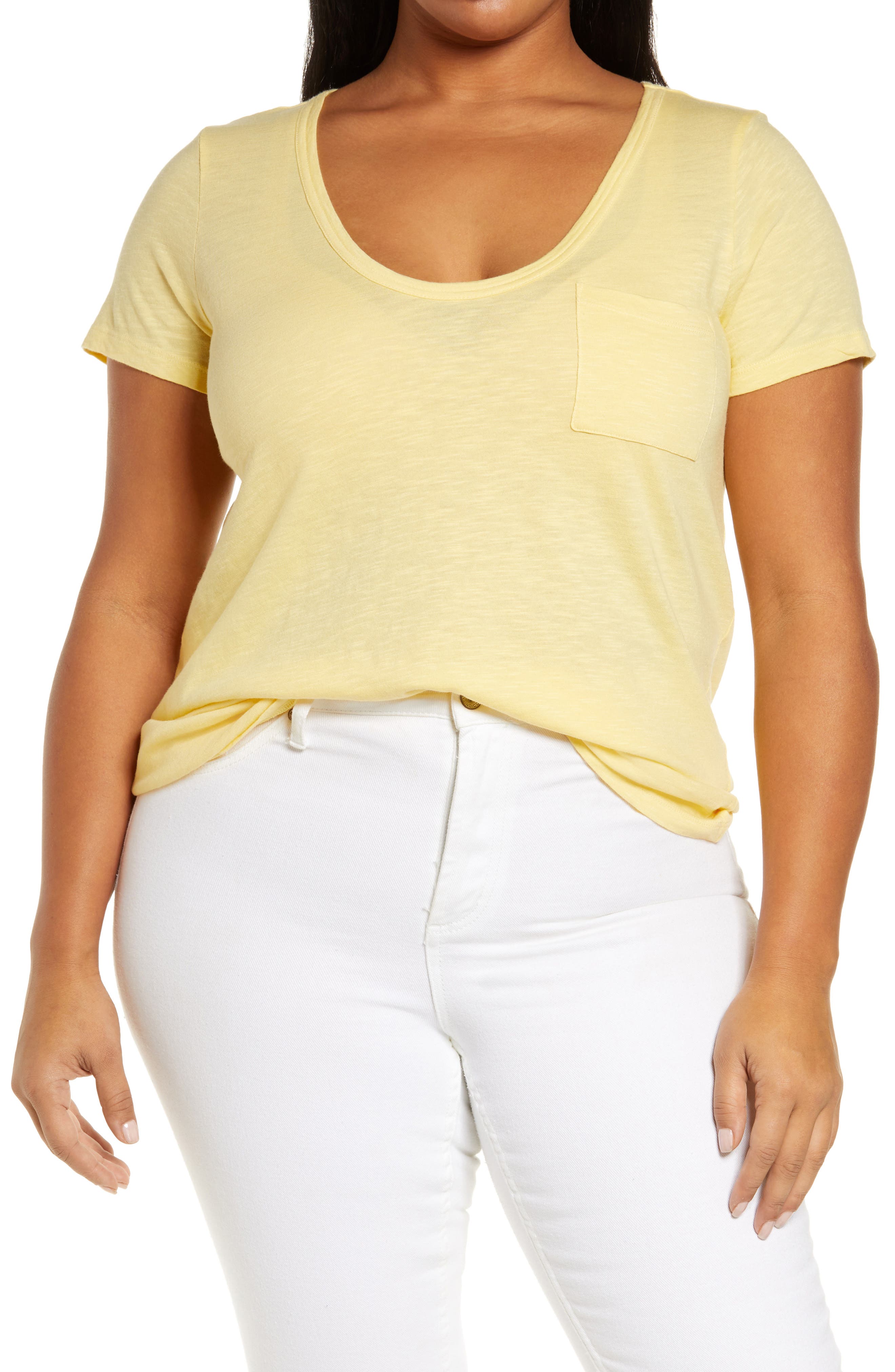 yellow plus size tops