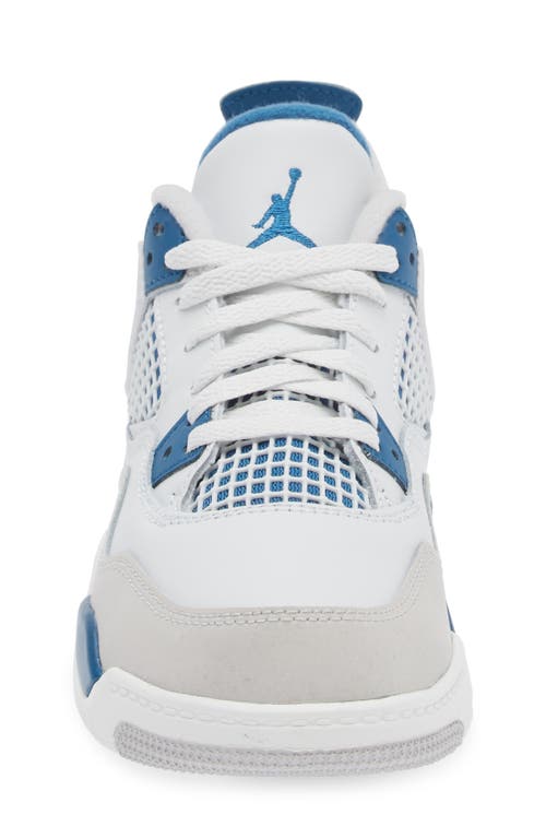 Jordan Air  4 "military Blue" Sneakers In Off White/blue/grey
