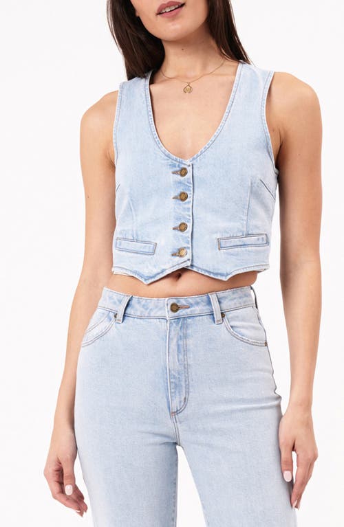 Rolla's Dallas Crop Denim Vest Light Vintage Blue at Nordstrom,