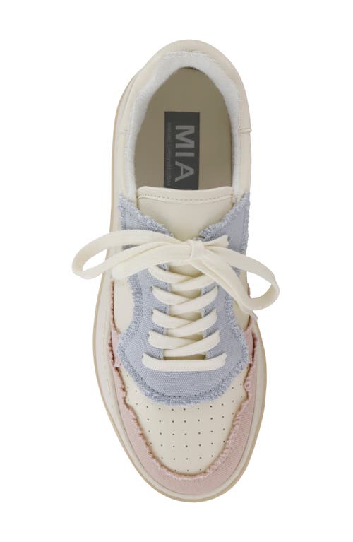 Shop Mia Kass Frayed Twill Sneaker In Wash White/sage Multi