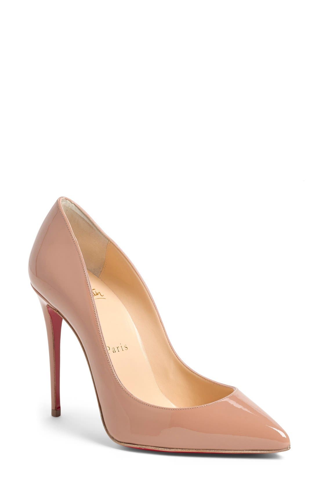 nude pumps with red bottoms