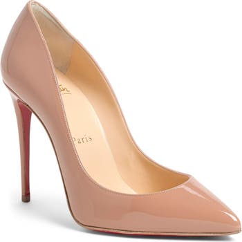 Christian Louboutin Follies Strass 100mm Red Sole Pump, White/Nude
